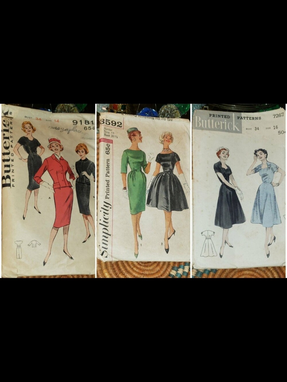 Listing Is For Three (3) Very Vintage MCM 1950's & 1960's Pattern Packs